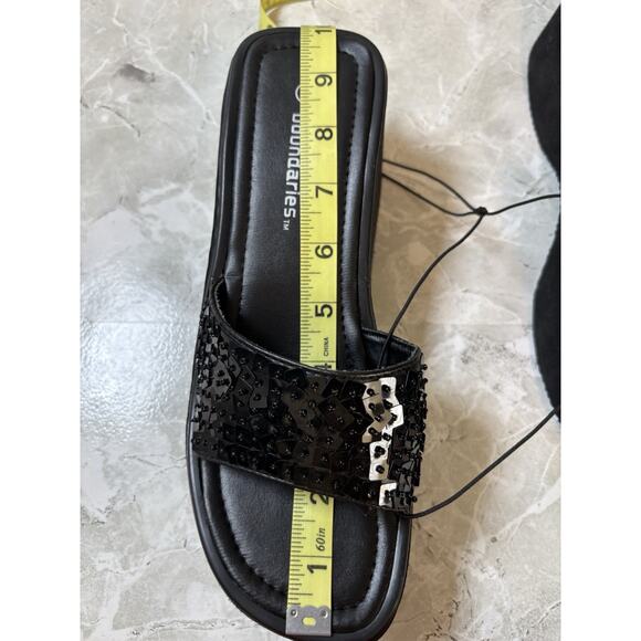 Women’s NOBO No Boundaries Ashton‎ Y2K Platform Sandal Black Size 8 New Slip On - Picture 8 of 9